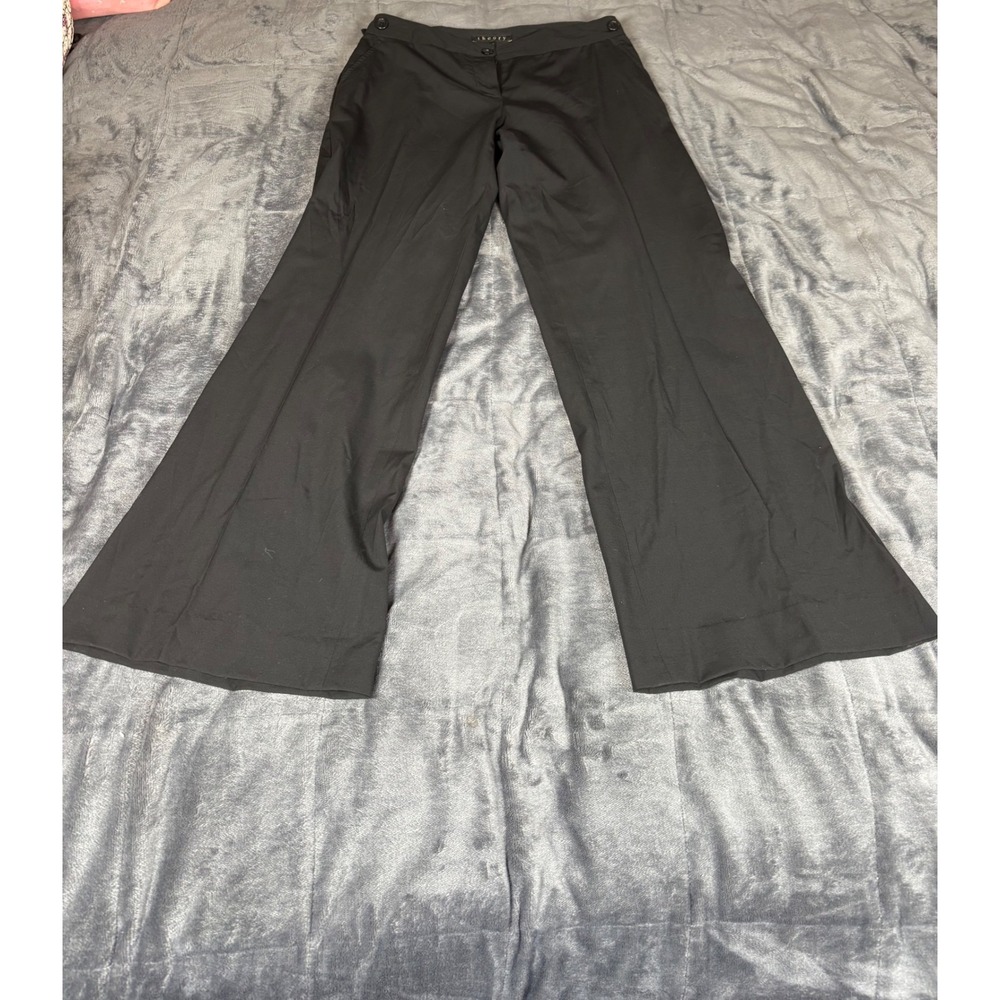 Theory Black Dress Pants Size 8 Wide Leg Career Office Professional Women